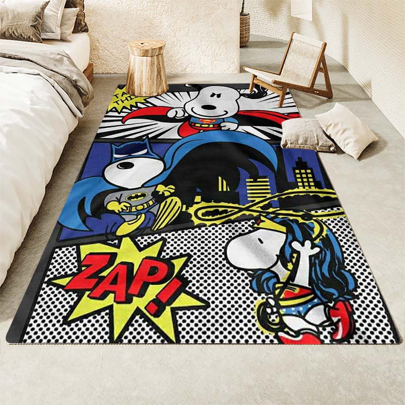 

Snoopy cartoon print rug mat, non-slip and stain-resistant, perfect for home decor and a gift for friends and family. 60x90cm