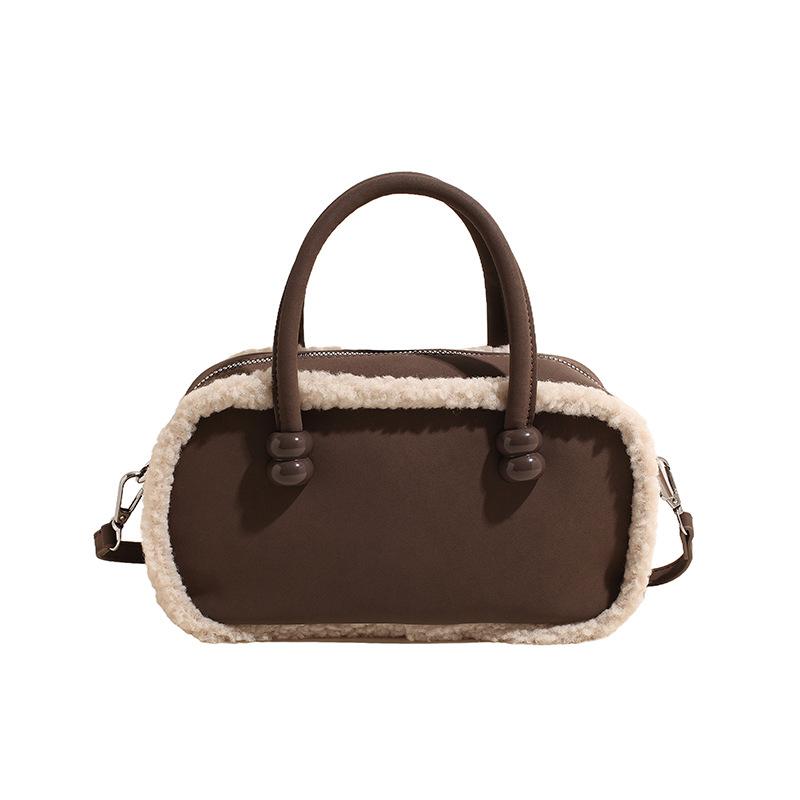 Vintage Plush Bag Bag Women'S Tide Deerskin Velvet Bowling Bag Crossbody Small Square Bag