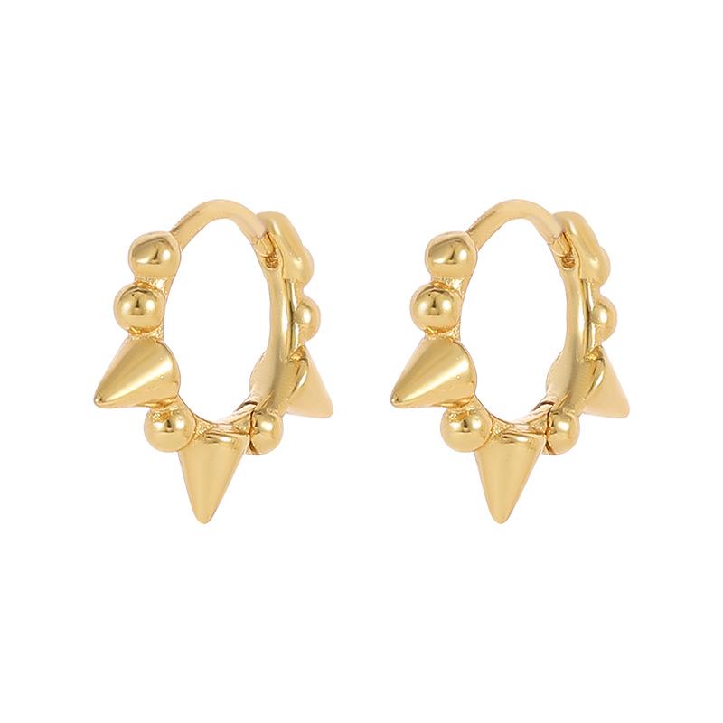 Banyan Tree S925 Silver Punk Hip-Hop Zircon Pointed Hoop Earrings for Women