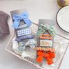 Floral Fabric Bow Hair Clip Set Girls Hair Clips Set Cute and Lovely Plain Color Hair Grips Set