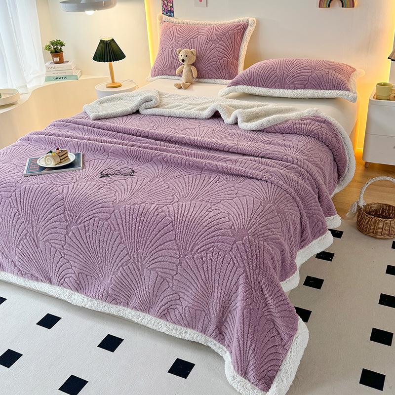 Spring New Double-sided Tuff Fleece Blanket,thickened Lamb Fleece Blanket,used To Homecomfortable and Soft Sofa Cover Blanket