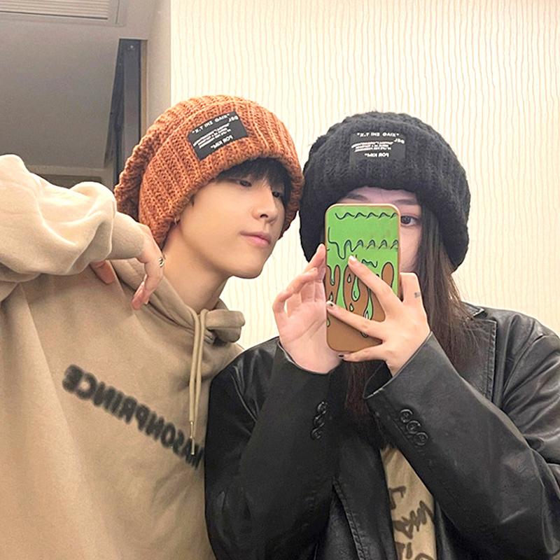 

1 шт. теплая тканевая этикетка с нашивкой в ​​виде буквы Декор вязаная шапка пара шапка унисекс шерстяная уличная универсальная зелёный