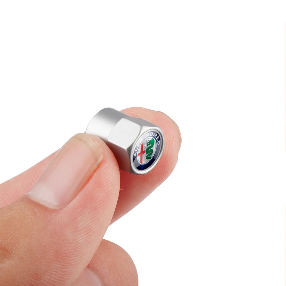 Autoaufkleber Für Alfa Romeo 4 STÜCK Aluminium Auto Plakette Rad Reifen Luftventilkappen Schaftabdeckung Für Alfa Romeo Sportiva Stelvio Giuli