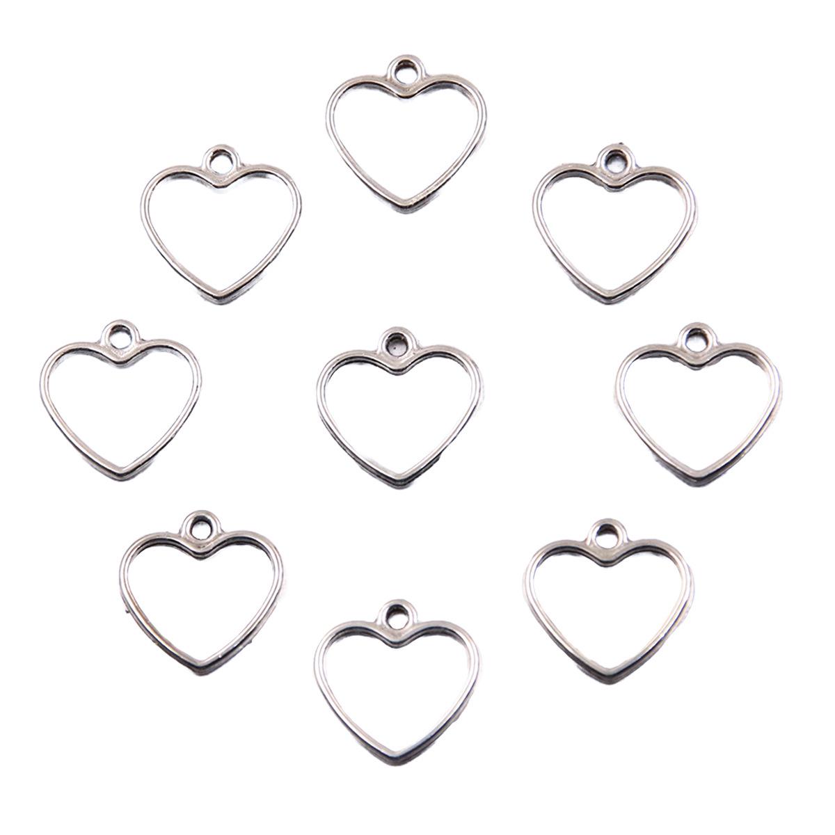 Vintage Silver Heart Pendant with  Love  Letters - Creative Handmade Jewelry Accessory