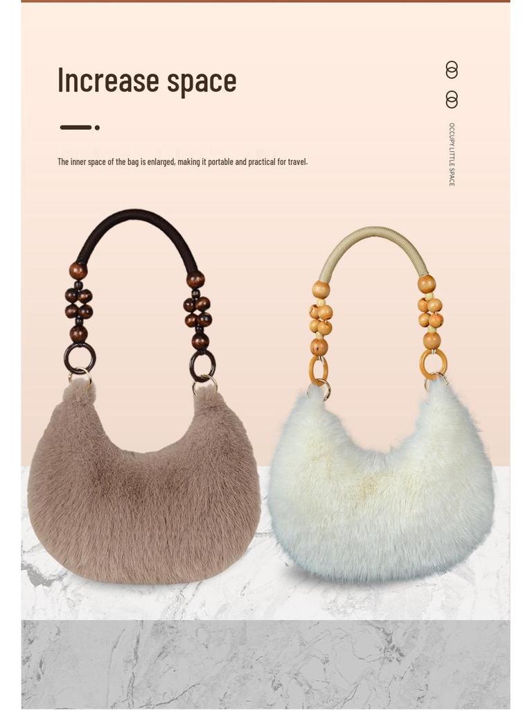 Trendige Plüsch-Umhängetasche - Neue Mode Textur Schultertasche