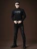 European Style Half-Turtleneck Base Shirt for Men, Autumn and Winter Style, Fleece-Lined Long-Sleeve T-Shirt, Trendy Letter Print, Casual Sweatshirt