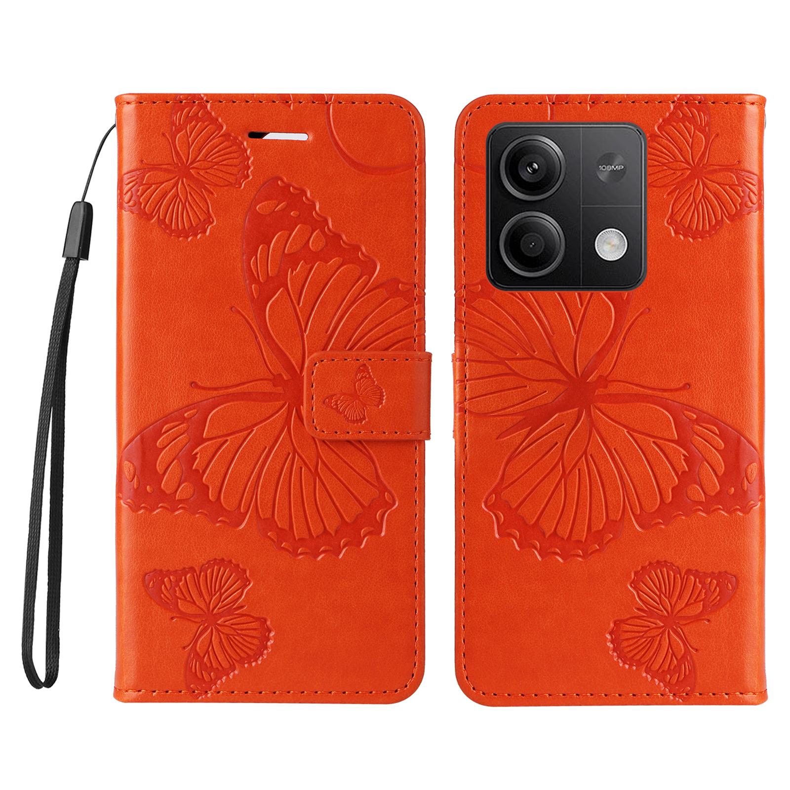 

Для Xiaomi Redmi Note 13 5G/Note 13 5G (Китай) Чехол-кошелек Кожаный чехол для телефона с цветочным тиснением и бабочками Подставка A