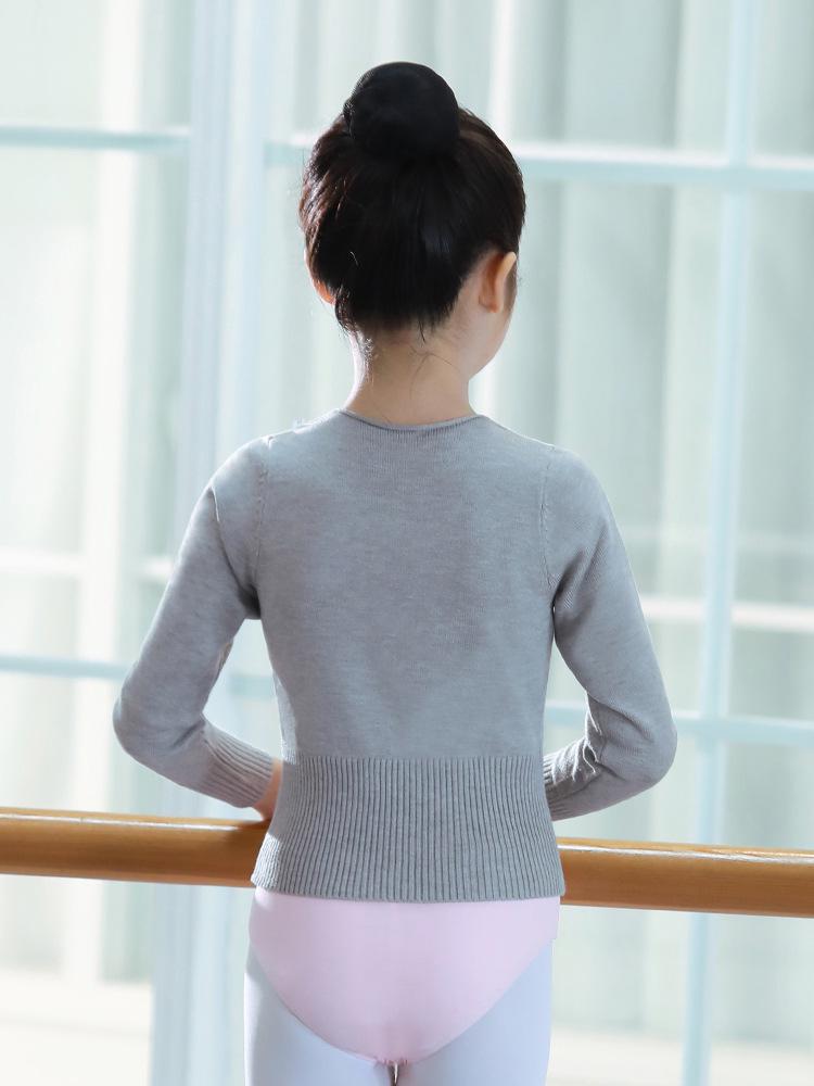 Children's Long Sleeve V-Neck Dance Sweater - Autumn/Winter Ballet Outerwear Top