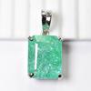 Certified 43 Ct Emerald Cut Pendant 925 Sterling Silver Natural Gemstone