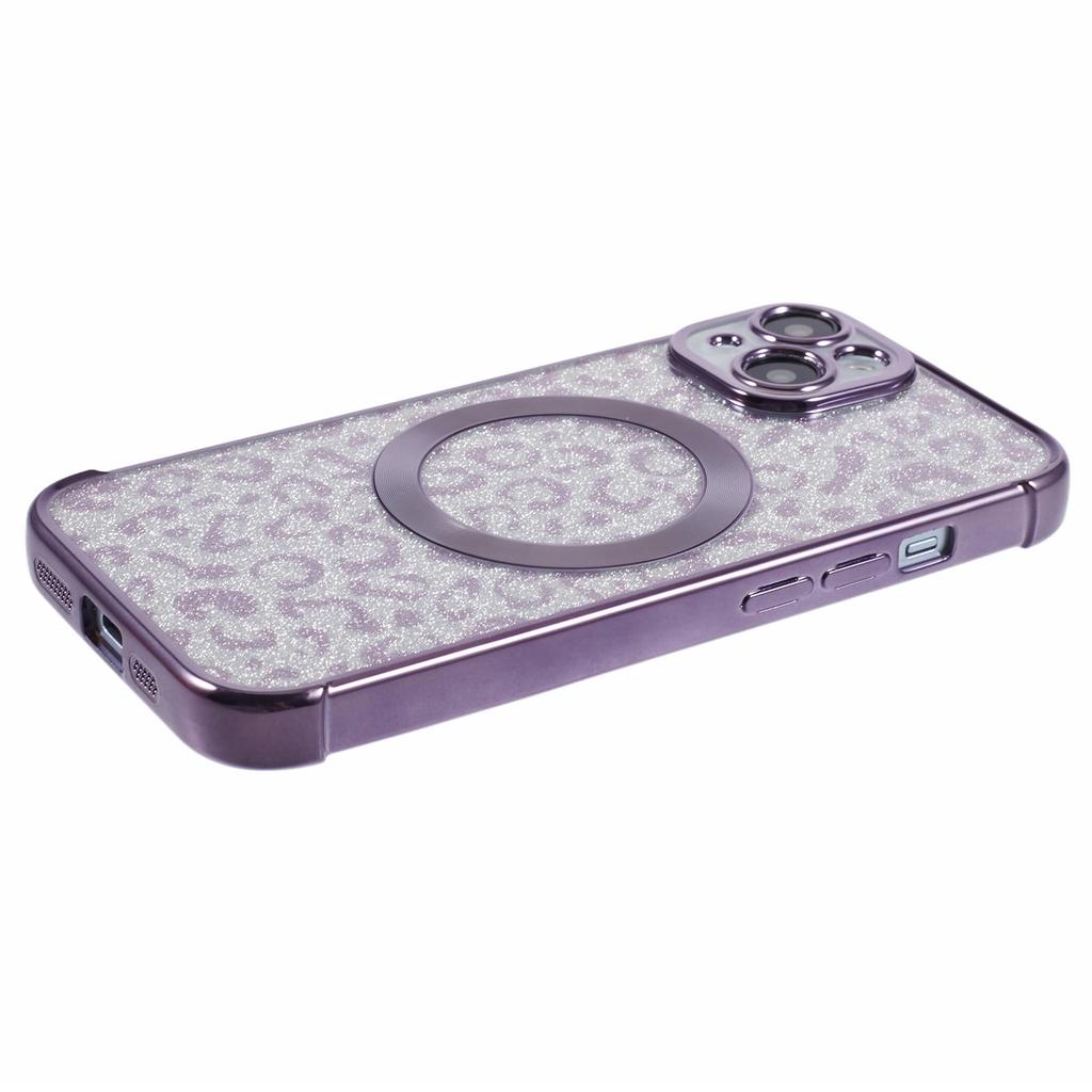 HRF Serie für iPhone 14 TPU Hülle Leopard Galvanisierte Abdeckung Kompatibel mit MagSafe
