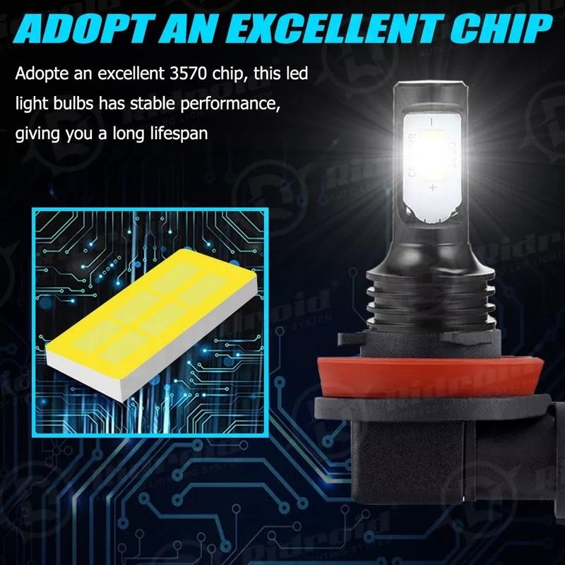 H11 LED Fog Light Bulbs High Power 3000K 6000K 12000K H8 H9 H16JP White Yellow Blue Fog Light Bulb DRL Kit