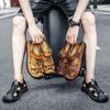 38-48 Casual Summer Breathable Sandals for Men Handmade Hollow Out Flat Leather Sandals Beach Shoes Wading Sandals Genuine Fashion Oxfords