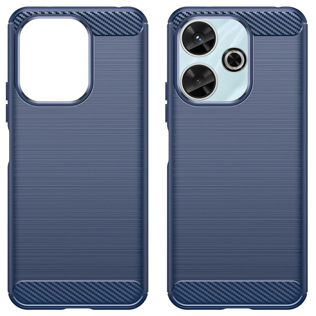 Pro Xiaomi Redmi 13 4G/13 5G/Poco M6 4G/Note 13R 5G/Poco M6 Plus 5G Pouzdro Textura karbonových vláken TPU Kartáčovaný kryt telefonu