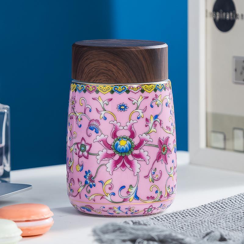 

Китайская керамическая банка для конфет с крышкой, двухслойная переносная банка для чая, бытовая многофункциональная бутылка для хранения пищевого порошка, новая