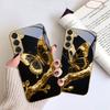 Butterfly on the Branch For Samsung Galaxy S20 FE S21 S22 S23 Plus S24 Ultra S25Ultra S21+ S9+ S22Plus Golden glass phone case