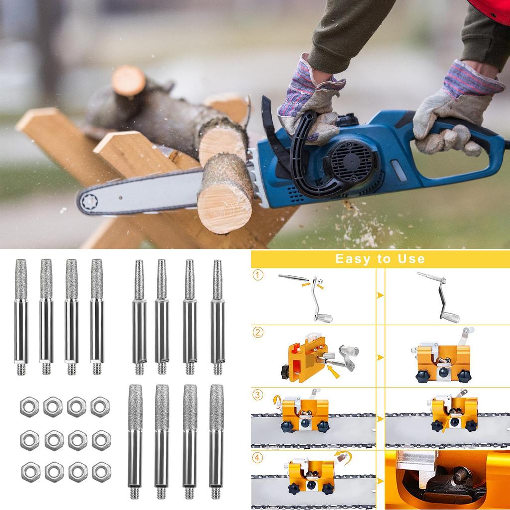 Set mit 12 effektiven Schleifköpfen (4 mm/4,8 mm/5,5 mm) mit Muttern für Fahrräder, Motorräder und professionelle Techniker