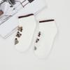 5 Pairs Cute Capybara Women'S Knee-Length Socks, Cartoon Knit Fabric, Summer Thin Low Cut Japanese Style Socks,