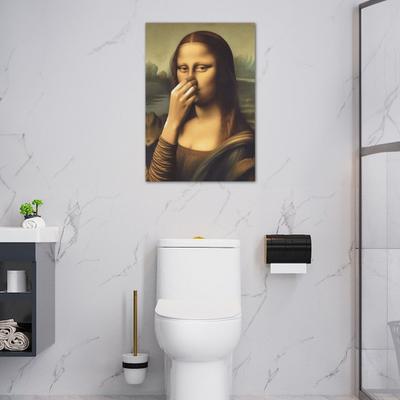 Yousheng Bathroom Poster Retro Woman Portrait Wall Art Unframed Canvas Poster Vintage Humorous Toilet Poster for Bathroom Restroom Decor