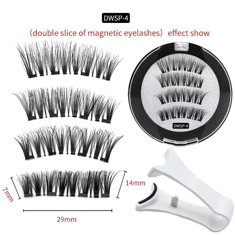 Magnetic 3D Eyelashes - Glue-Free, Super Natural, 4 Magnets