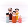 5Pcs/Set Unpainted Blank Wooden Family Peg Doll Toy DIY Handmade Wedding Decor