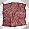 New Korean Version Fashionable and Simple Fringed Square Scarf Imitation Cashmere Thin Hanging Ear Scarf Decoration Old Money Wind Hanging Beard Silk