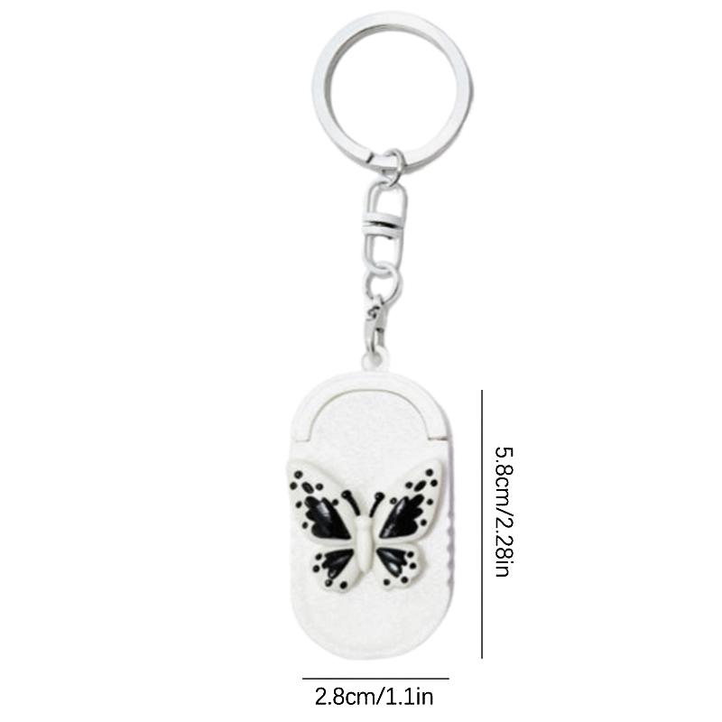 Mini Sliding Pill Box Keychain Compact Pill Container 3 Compartments BPA Free for Pocket Purse Travel Business Trip Use
