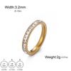 Stainless Steel Gold Zircon Rings Women Men Polished Finger Ring Minimalist Simple Jewelry
