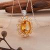 Natural Citrine Pendant Necklace Women'S S925 Sterling Silver Color Treasure Jewelry Xiaohongshu