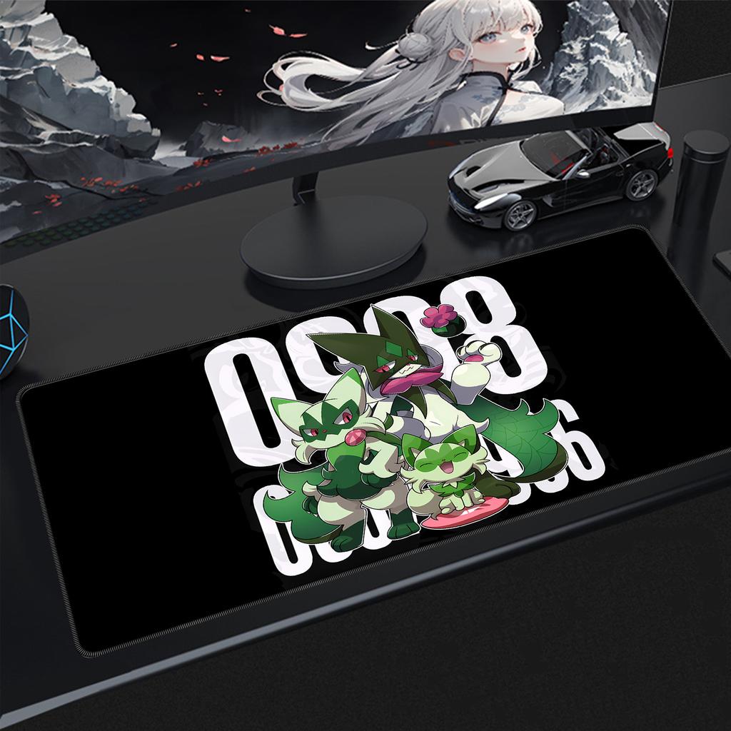 Kawaii Pokemon Meowscarada Gaming Desk Mouse Pad Non-Slip Rubber Base Desktop Mat Office Computer Keyboard Pad Home Decoration
