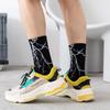 Korean Style Skateboard Long Socks Creative Fun Lightning Hip Hop Style Socks Unisex Street Funny Happy Couple Socks