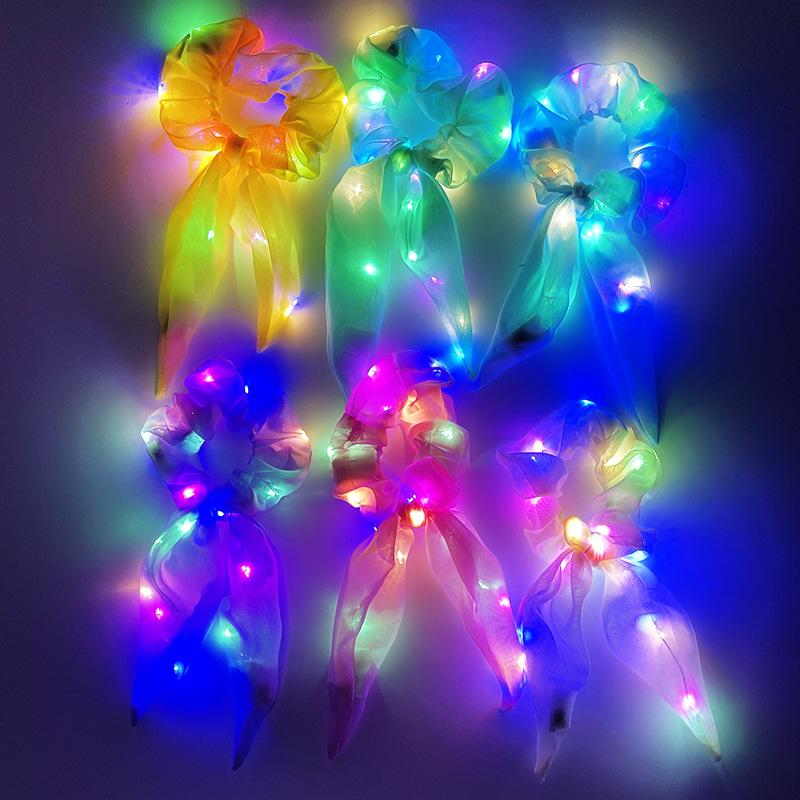 LED Flashing Disco Hair Tie: Glowing Rubber Band for Nightclub Style