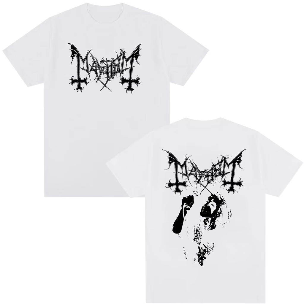 Legendary Black Metal Band Mayhem Dead Unisex Gothic Dark Loose Short Sleeve Women And Men T-shirt