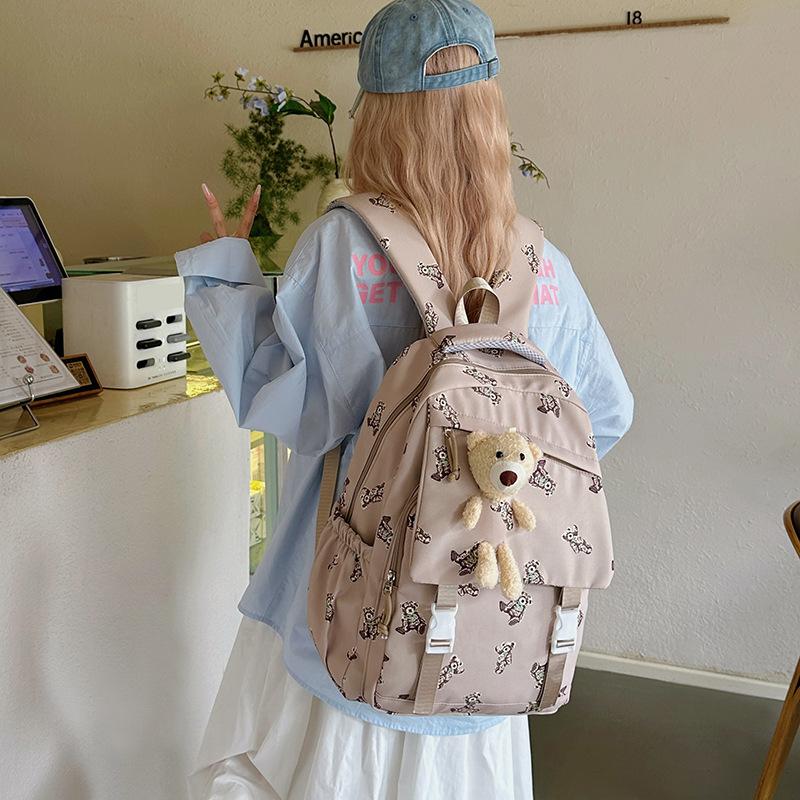 Schoolbag New Large-capacity Backpack Small Schoolbag Student Schoolbag Lightweight Trendy Multi-layer Printing Cute Casual Backpack