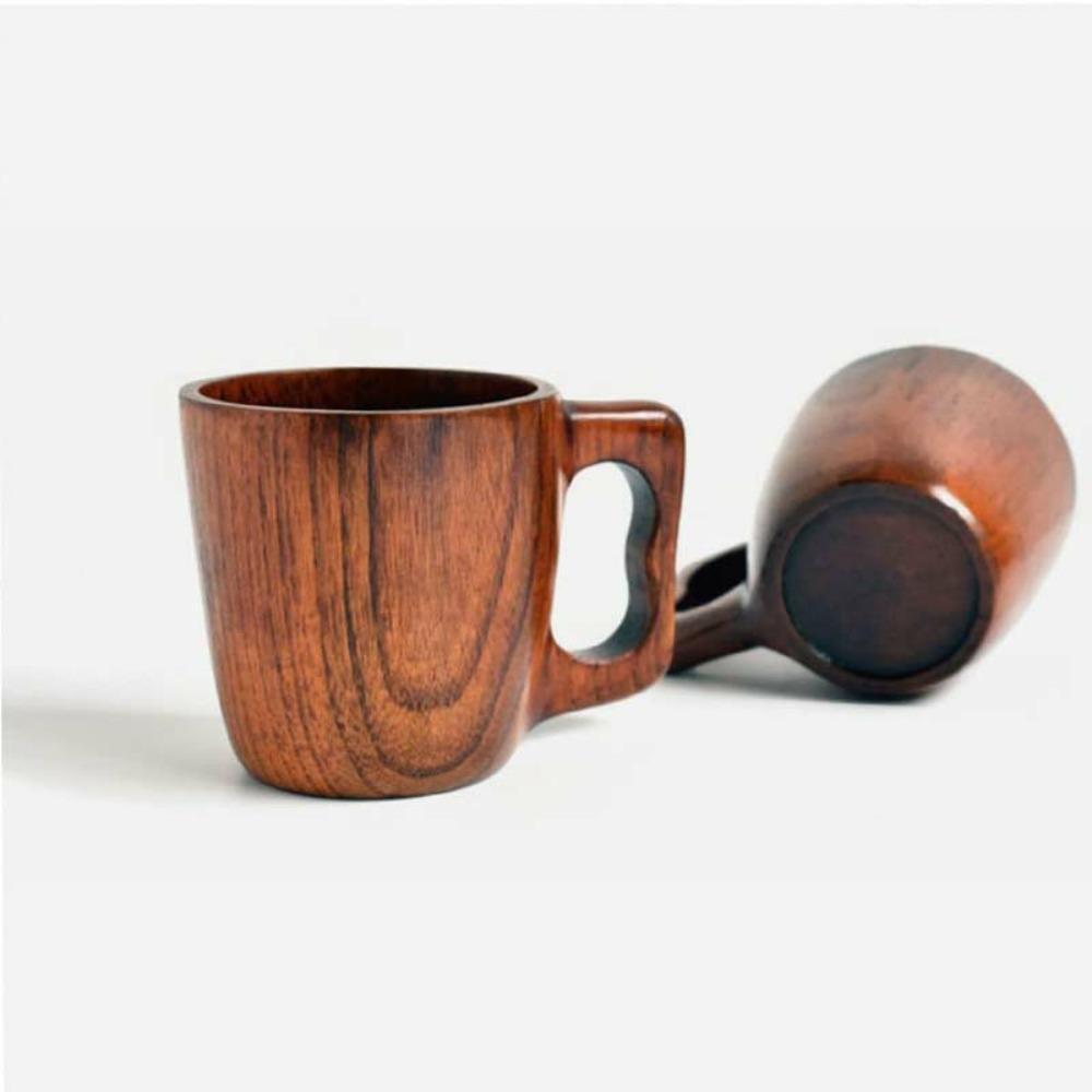 Wooden Coffee Mug Office Household Water Cup Men Drinking Rustic Eco-Friendly Wood Material Coffee Cup Men Water Mug