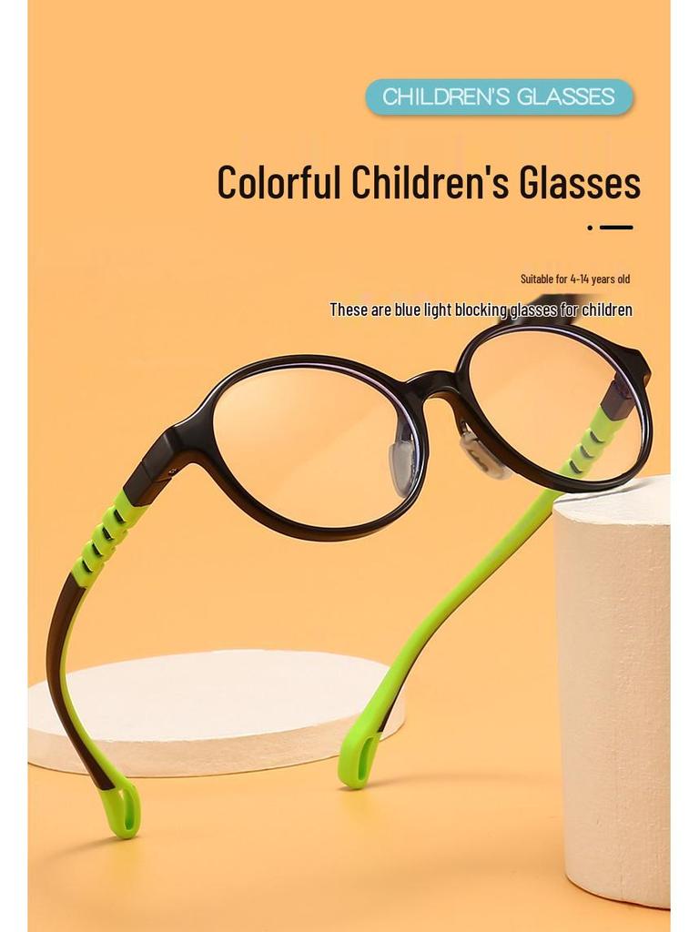 New Kids' Anti-Blue Light Silicone Eyeglass Frames, Versatile for Students, In Stock