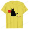 Black Cat with Knift Tee Shirt, Love Couples T Shirts, Couple Shirts, Best Couple Shirts, Lovers Shirt, Black Cat Hearts Outfits