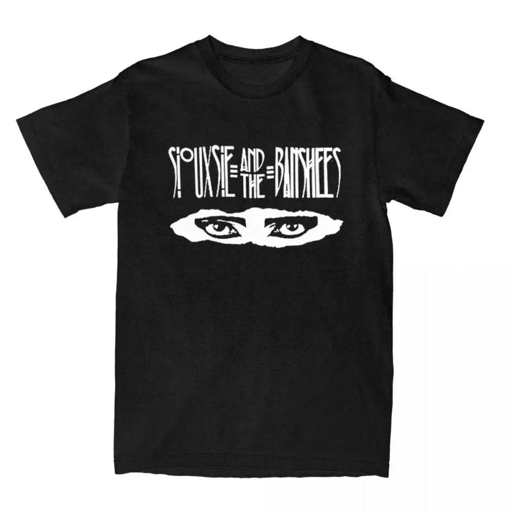 Horror Goth 80s Cool T Shirt Siouxsie and Banshees Punk Music Merch T Shirt O Neck Print Cotton Short Sleeve Casual Loose Tops