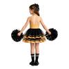 Girls Cheerleading Outfit Sleeveless Halter Sparkling Sequins Backless Tulle Tutu Dress Flower Balls Headwear Socks Set