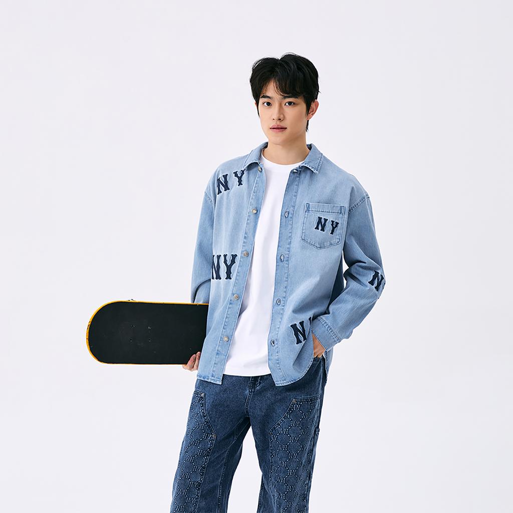 New MLB New York Yankees SS25 Shirt Unisex Light Blue 3ADRG0351-50BLL