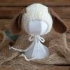 Hand Knitted Crochet Angora Wool Baby Elf Hat Newborn Coming Home Bonnet Beanie for Photography Props