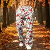 Men's Christmas Printed Loose Fit Jogger Sweatpants with Pockets for Athletic Casual Wear