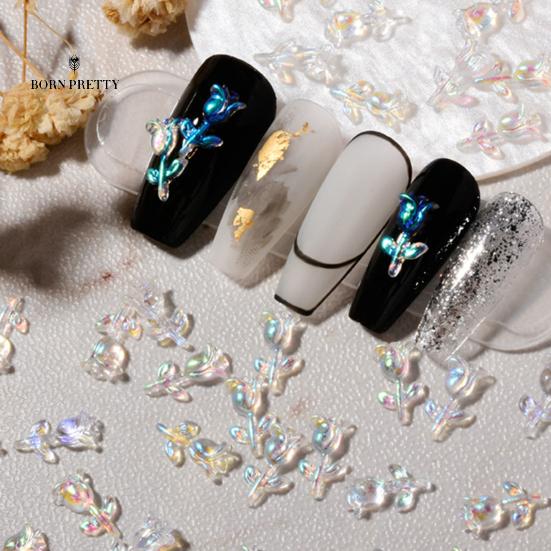 Exquisite Nail Flower Nails Ornaments Decor DIY Ice Penetration Aurora Effect