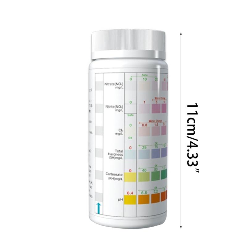 100PCS Aquarium Testing Set for Freshwater Saltwater Pond Test Strips for Fish Tank Testing PH Nitrites Alkalinity