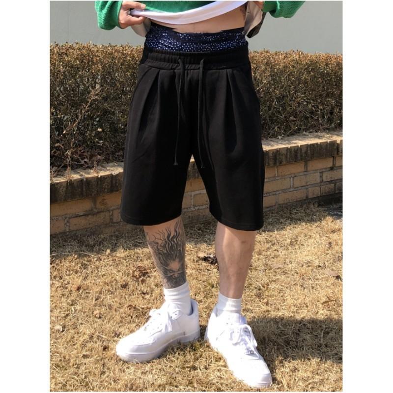 

Мужские летние спортивные повседневные простые шорты High Street со шнурком для бега S чёрный