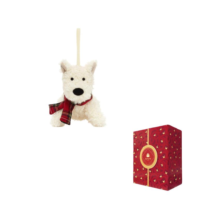 Jellycat Christmas Monroe Scottish Terrier Ornament Keychain Doll Plush Pendant Sitting Height 11cm Height