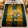 Flannel BlanketGreen Bay Packers Custom Name Text Personalized Soft Warm Throw Blanket Home Decor Gift