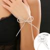 Trendy Bowknot Studs Earrings Stylish Chain Choker Necklace Durable Beads Bracelet Alloy Material Jewelry Gift for Women