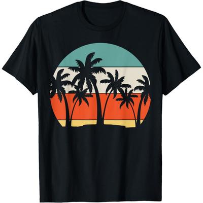 Coconut Tree Tropical Summer Retro Men Women Girls Kids T-Shirt