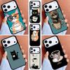 Cute Animal Cat Coffee Phone Case for iPhone 16e 15 14 13 12 17 Pro Max Plus Air 17pro Cover Coque