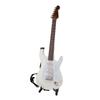 24cm White Micro Electric Guitar Model Wooden Guitar Decor with Bracket and Storage Box Home Decor